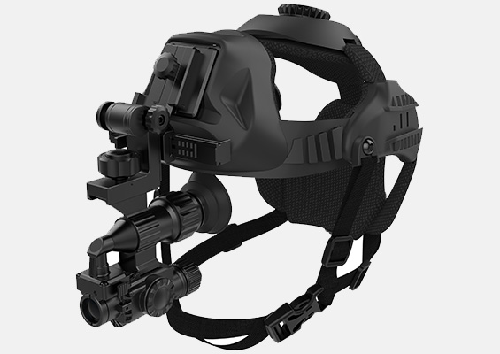 Clip de vision nocturne Lindu sur caméra thermique COTI, dispositif monté sur la tête.